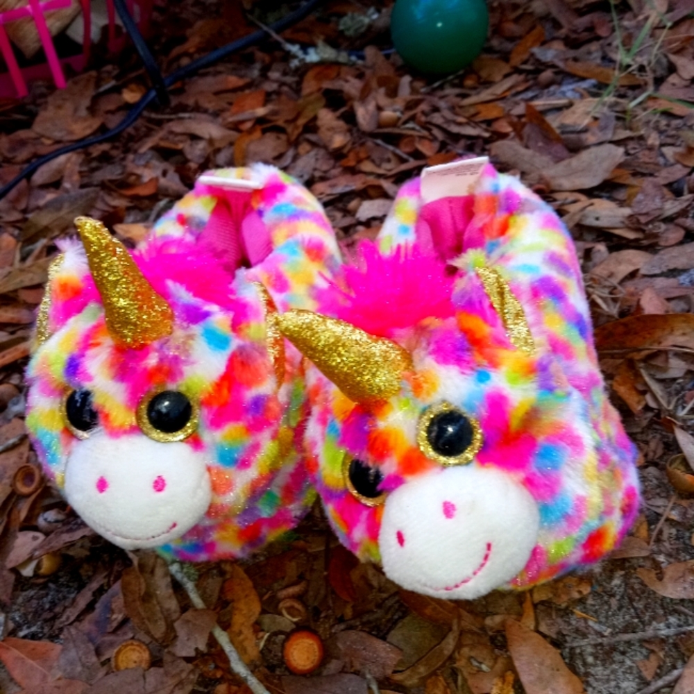 Size small bedroom slippers for toddler girl well loved but super clean